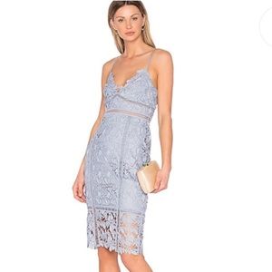 Bardot Botanica Lace Dress in Dusty Blue (Size 4/XS)